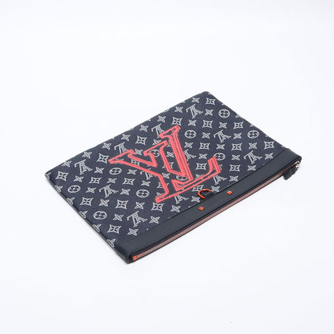 ルイ・ヴィトン LOUIS VUITTON 2018年製 モノグラム インク ポシェットアポロ アップサイドダウン クラッチバッグ ブラック WS13917