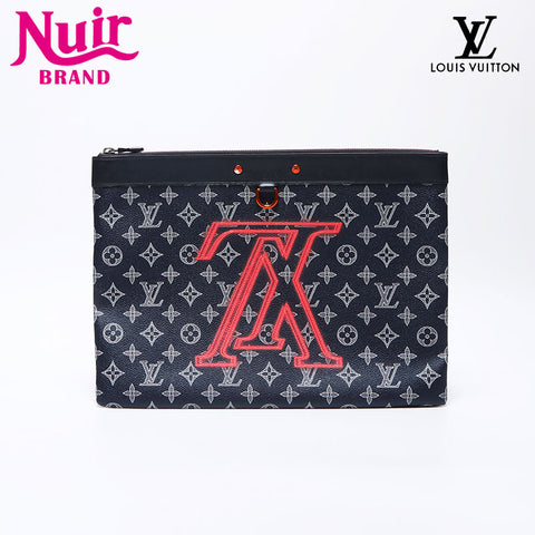 ルイ・ヴィトン LOUIS VUITTON 2018年製 モノグラム インク ポシェットアポロ アップサイドダウン クラッチバッグ ブラック WS13917