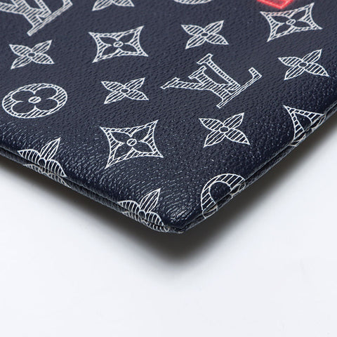 LOUIS VUITTON 2018 Monogram Ink Pochette Apollo Upside Down Clutch bag black WS13917