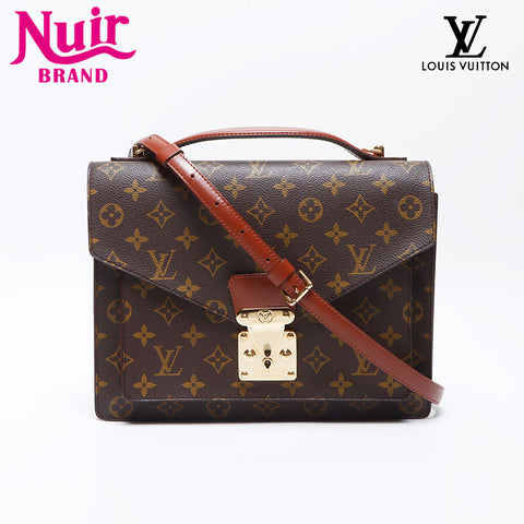 ルイ・ヴィトン LOUIS VUITTON モンソー 28 モノグラム ショルダーバッグ ブラウン WS13920