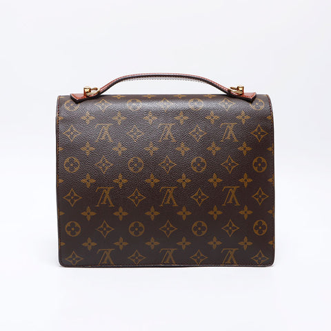 ルイ・ヴィトン LOUIS VUITTON モンソー 28 モノグラム ショルダーバッグ ブラウン WS13920