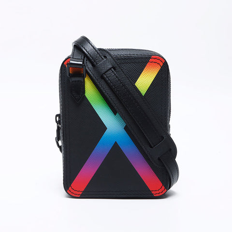 LOUIS VUITTON Taiga Rainbow Donau Umhängetasche schwarz WS13930