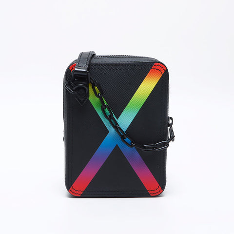 ルイ・ヴィトン LOUIS VUITTON タイガ レインボー ダヌーブ ショルダーバッグ ブラック WS13930