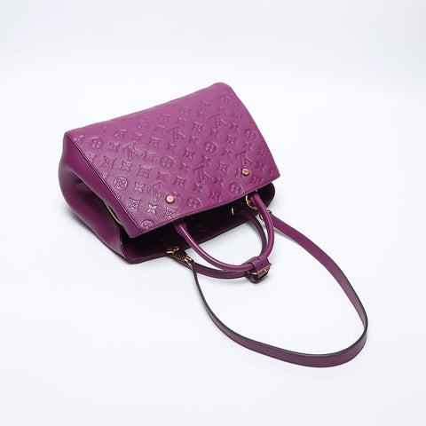 LOUIS VUITTON Monogram Empreinte Montaigne MM 2011 Sac à main violet WS13931