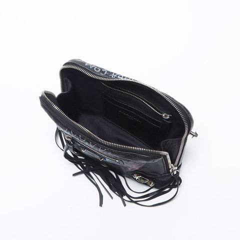 バレンシアガ BALENCIAGA グラフィティ チェーン レザー ショルダーバッグ ブラック WS13934