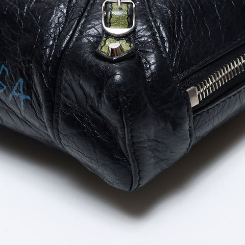 バレンシアガ BALENCIAGA グラフィティ チェーン レザー ショルダーバッグ ブラック WS13934