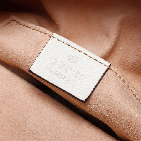 グッチ GUCCI ホースビット レザー×キャンバス ショルダーバッグ ホワイト WS13938