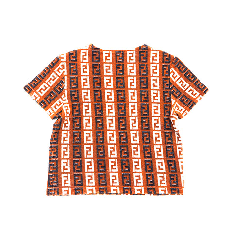 FENDI Zucca pattern pile fabric short sleeve T-shirt multi-color WS1393