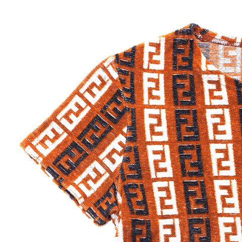 FENDI Zucca pattern pile fabric short sleeve T-shirt multi-color WS1393