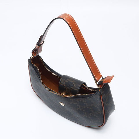 セリーヌ CELINE PVC マカダム ホーボー AVA アヴァ トリオンフ ハンドバッグ ブラウン WS13941