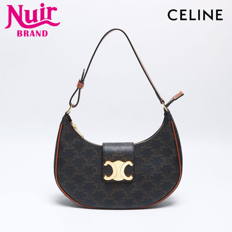 セリーヌ CELINE PVC マカダム ホーボー AVA アヴァ トリオンフ ハンドバッグ ブラウン WS13941
