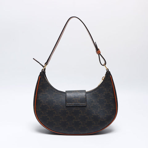 セリーヌ CELINE PVC マカダム ホーボー AVA アヴァ トリオンフ ハンドバッグ ブラウン WS13941