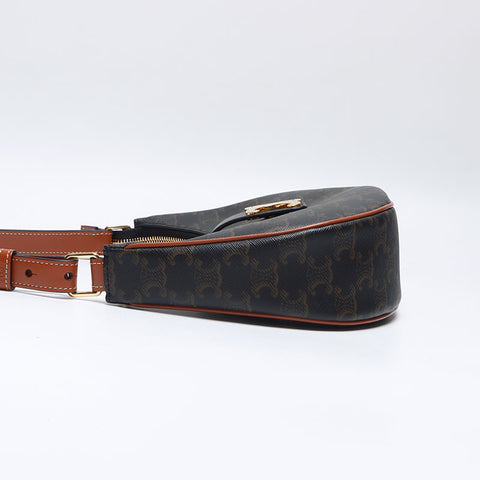 セリーヌ CELINE PVC マカダム ホーボー AVA アヴァ トリオンフ ハンドバッグ ブラウン WS13941