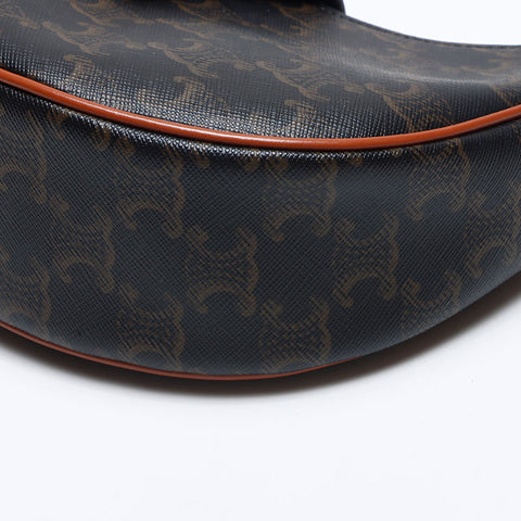 セリーヌ CELINE PVC マカダム ホーボー AVA アヴァ トリオンフ ハンドバッグ ブラウン WS13941