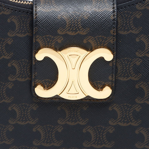 セリーヌ CELINE PVC マカダム ホーボー AVA アヴァ トリオンフ ハンドバッグ ブラウン WS13941