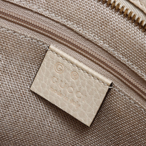 GUCCI Leather x GG canvas 2way Shoulder Bag white WS13943