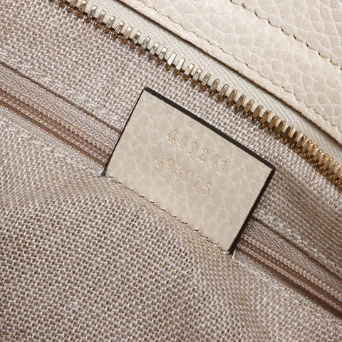GUCCI Leather x GG canvas 2way Shoulder Bag white WS13943