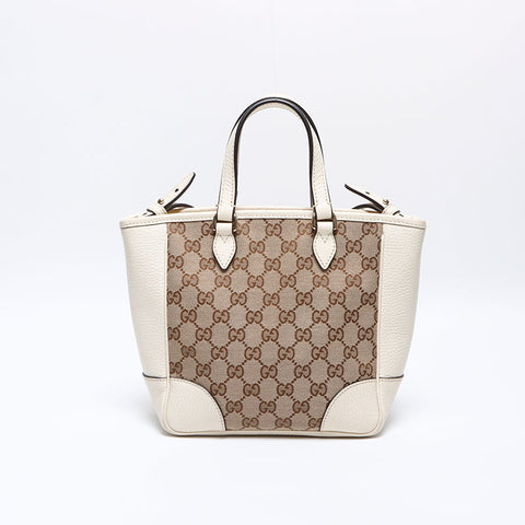 GUCCI Leather x GG canvas 2way Shoulder Bag white WS13943