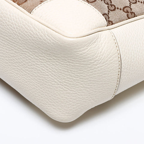 GUCCI Leather x GG canvas 2way Shoulder Bag white WS13943