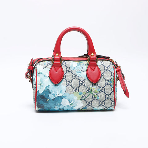 グッチ GUCCI GG ブルームス ミニ ボストン 2way PVC ショルダーバッグ レッド WS13944