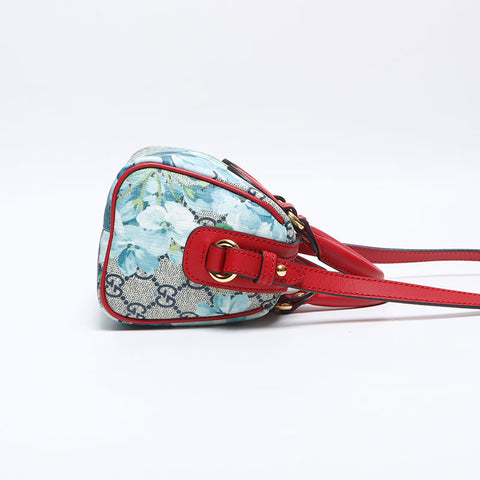 グッチ GUCCI GG ブルームス ミニ ボストン 2way PVC ショルダーバッグ レッド WS13944