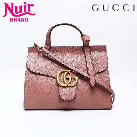 GUCCI GG Marmont Leather 2way Shoulder Bag pink WS13945