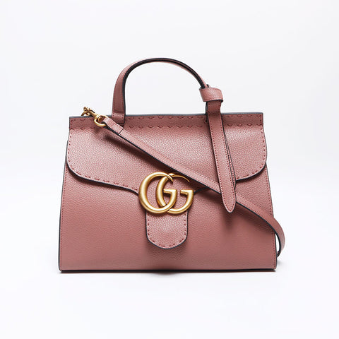 GUCCI GG Marmont Leather 2way Shoulder Bag pink WS13945