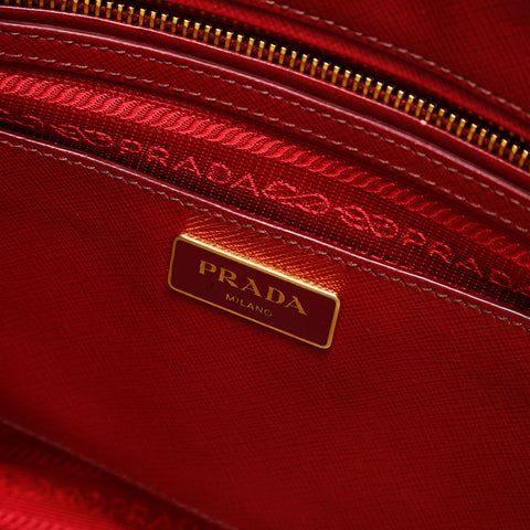 PRADA Galleria Saffiano Leather Shoulder Bag Red WS13946