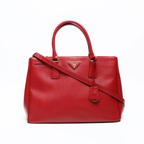 PRADA Galleria Saffiano Leather Shoulder Bag Red WS13946