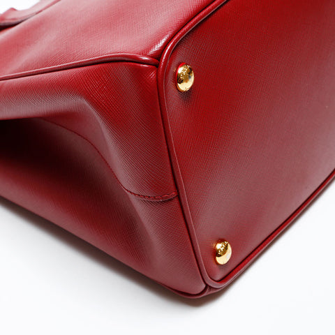 PRADA Galleria Saffiano Leather Shoulder Bag Red WS13946