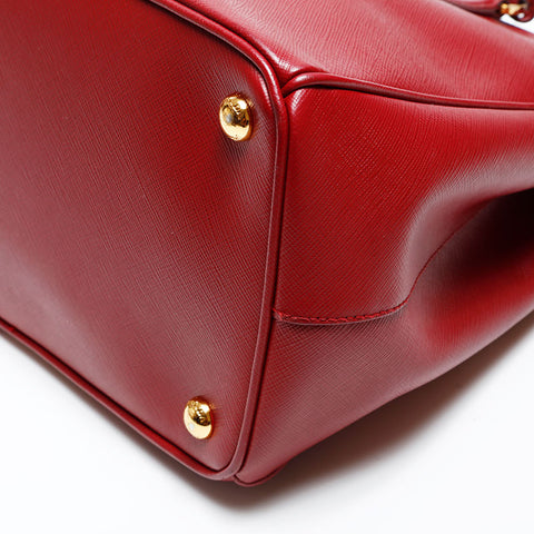 PRADA Galleria Saffiano Leather Shoulder Bag Red WS13946