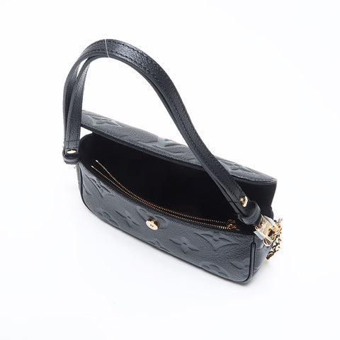 路易·威登（Louis Vuitton）钱包上的链条常春藤会标emogram肩袋黑色WS13947