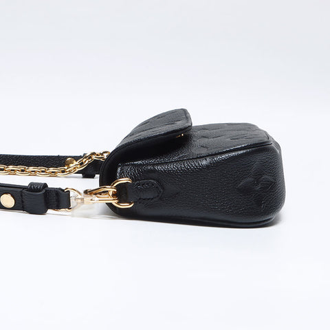路易·威登（Louis Vuitton）钱包上的链条常春藤会标emogram肩袋黑色WS13947
