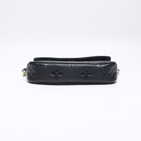 路易·威登（Louis Vuitton）钱包上的链条常春藤会标emogram肩袋黑色WS13947