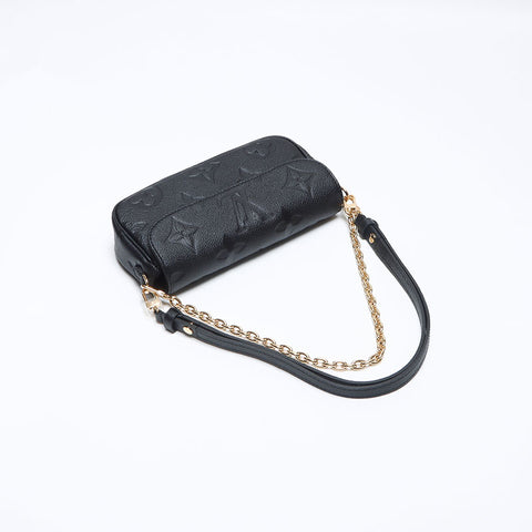 路易·威登（Louis Vuitton）钱包上的链条常春藤会标emogram肩袋黑色WS13947