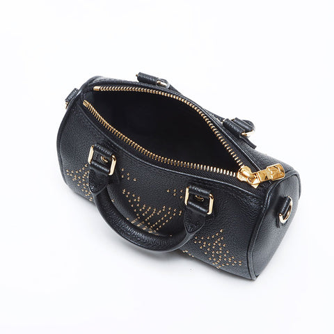 Louis Vuitton Louis Vuitton Nano Speedy Monogramm Emplant Umhängetasche Schwarz WS13948