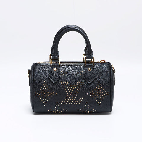 LOUIS VUITTON Nano Speedy Monogram Empreinte Sac à bandoulière noir WS13948