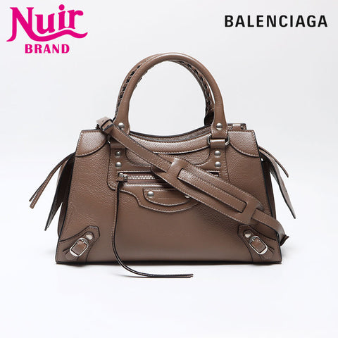 BALENCIAGA Nano City Shoulder Bag Brown WS13956