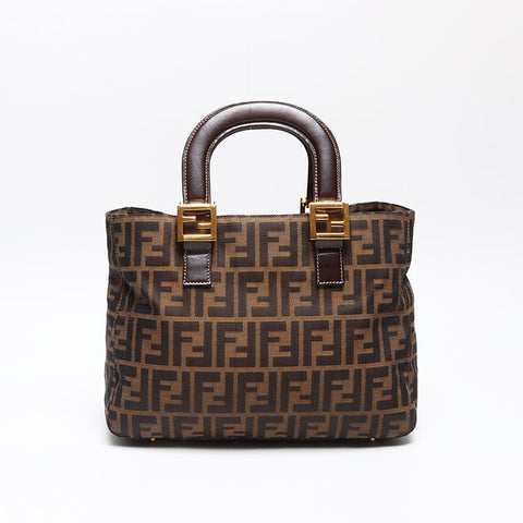 フェンディ FENDI ズッカ ハンドバッグ ブラウン WS13957