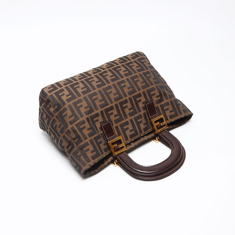 フェンディ FENDI ズッカ ハンドバッグ ブラウン WS13957