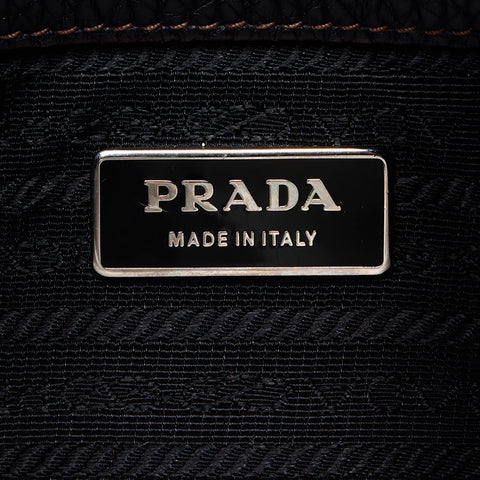 PRADA logo leather Shoulder Bag black WS13958