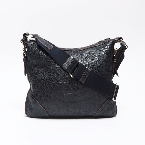 PRADA logo leather Shoulder Bag black WS13958