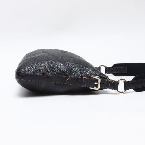 PRADA logo leather Shoulder Bag black WS13958