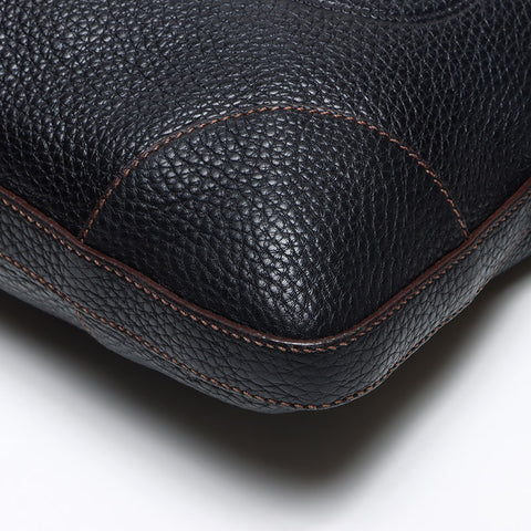 PRADA logo leather Shoulder Bag black WS13958
