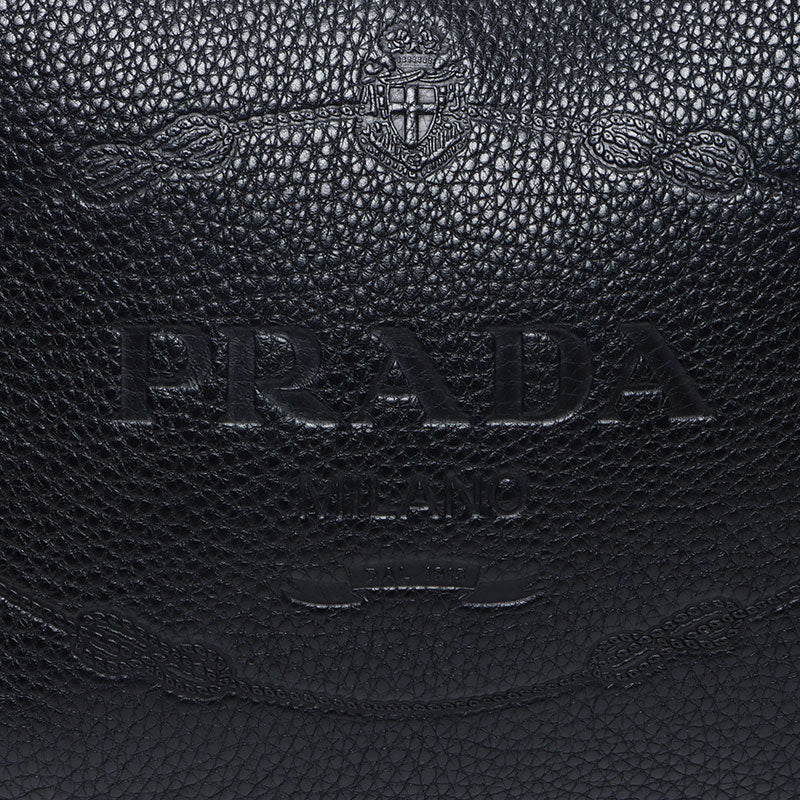プラダ PRADA ロゴ レザー ショルダーバッグ ブラック WS13958 プラダ PRADA ロゴ レザー ショルダーバッグ ブラック WS13958