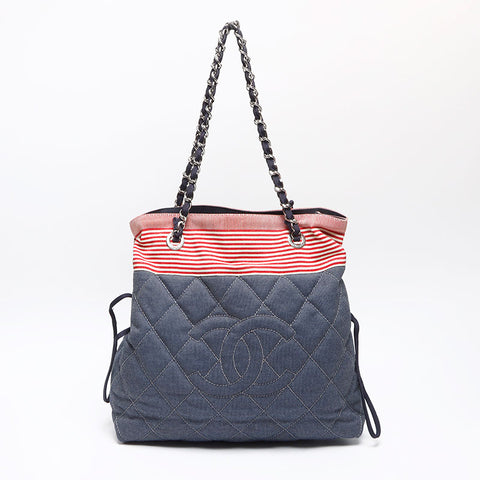 シャネル CHANEL クルーズライン デニム チェーン 13番台 2009-2010 ショルダーバッグ ブルー WS13959