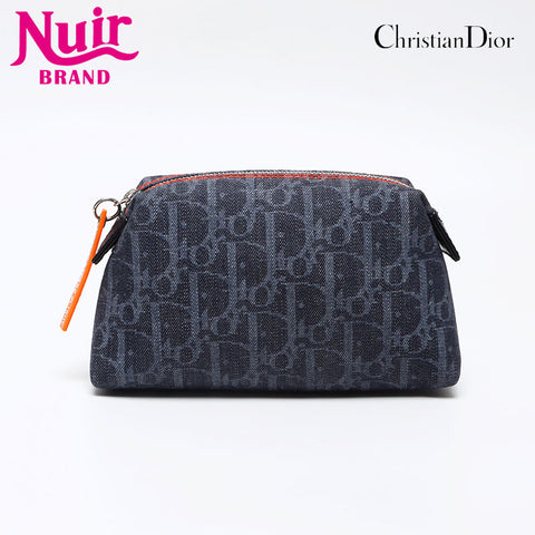 クリスチャンディオール Christian Dior デニム トロッター ポーチ ネイビー WS13964