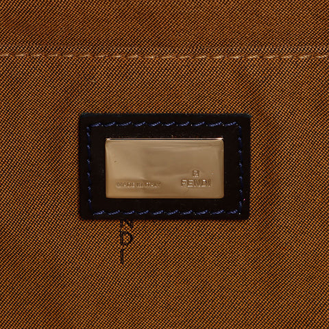 フェンディ FENDI ズッカ キャンバス パテントレザー ハンドバッグ ブラウン WS13966