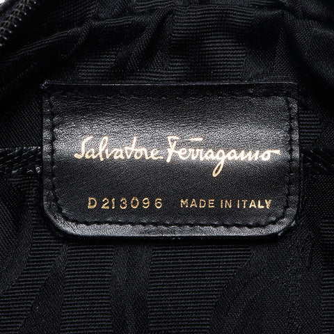 Salvatore Ferragamo Vara embossed leather Shoulder Bag black WS13968