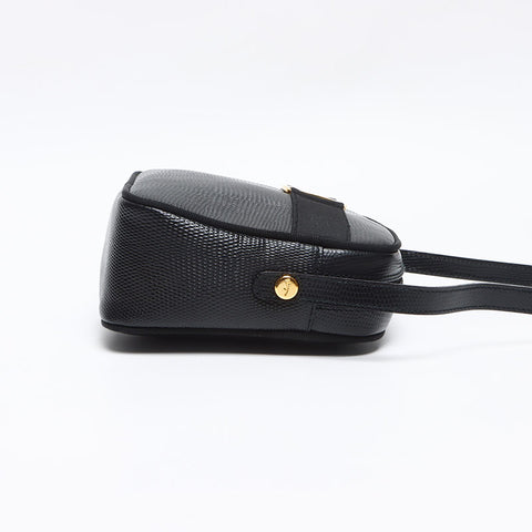 Salvatore Ferragamo Vara embossed leather Shoulder Bag black WS13968